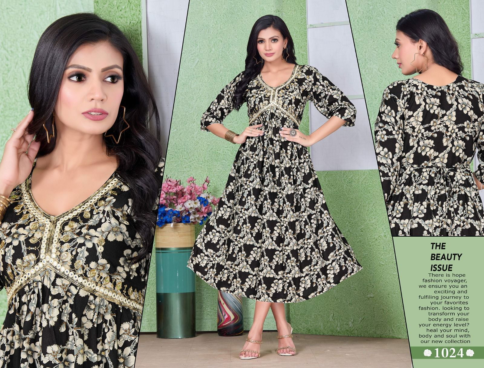Jlf Bloomie Bombay Foil Printed Rayon Alia Cut Kurtis Catalog
